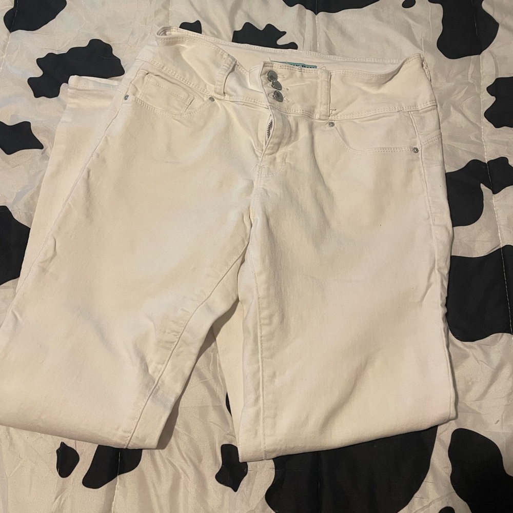 high waisted white skinny jeans